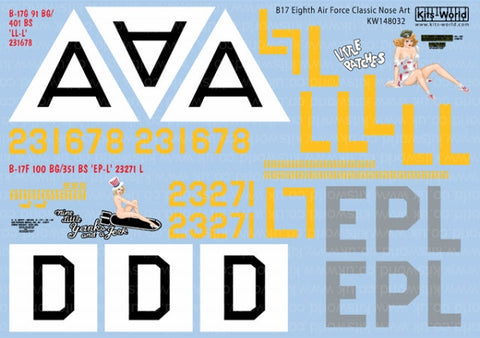 キッツワールド KW148032 1/48 B17 G - 'Little Patches' B17 F 'Nine Little Yanks '