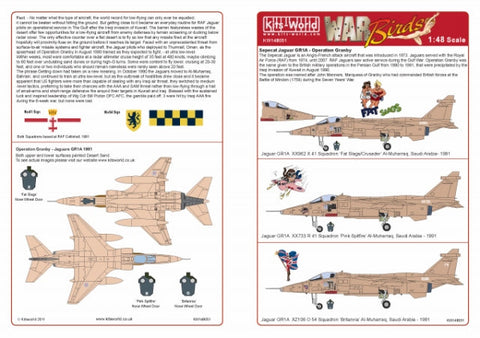 キッツワールド KW148051 1/48 イギリス空軍 SEPECAT ジャギュア GR Mk.1A `Fat Slags`/`Pink Spitfire`/`Britannia` グランビー作戦