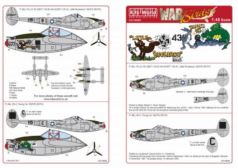 キッツワールド KW148089 1/48 アメリカ陸軍 P-47N サンダーボルト 第507戦闘群 第467戦闘飛行群 `Chautauqua` 第318戦闘群 第19戦闘飛行群 `Red E Ruth