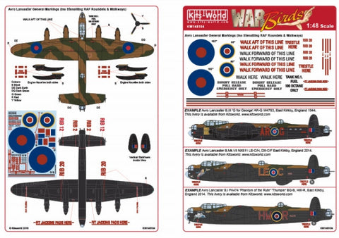 キッツワールド KW148104 1/48 アブロ ランカスター General Markings (inc Stencilling RAF Roundels & Walkways)・・・