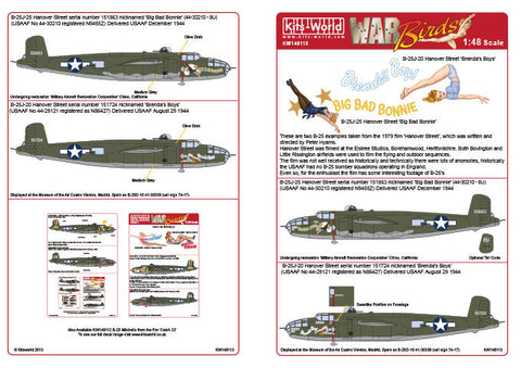 キッツワールド KW148113 1/48 アメリカ陸軍 B-25J ミッチェル `Big Bad Bonnie`, `Brenda`s Boys`