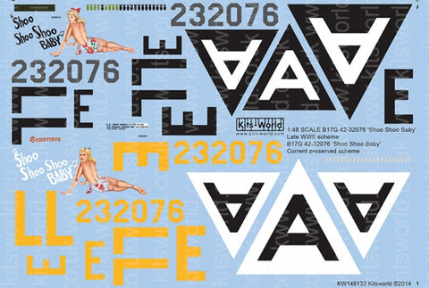 キッツワールド KW148133 1/48 アメリカ陸軍航空隊 B-17G フライングフォートレス `Shoo Shoo Baby`