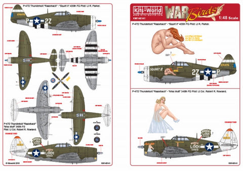 キッツワールド KW148141 1/48 WWII アメリカ軍 P-47D サンダーボルト レザーバック `Miss Mutt`