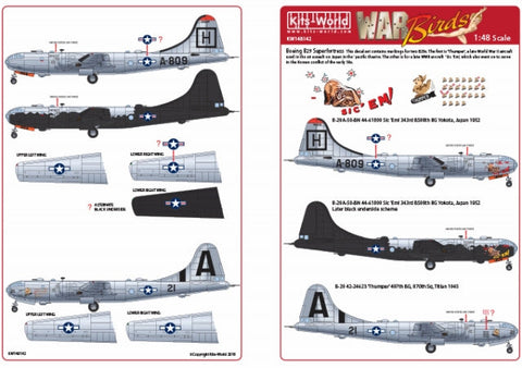 キッツワールド KW148142 1/48 アメリカ陸軍 B-29 `Thumper` & `Sic em!` ノーズアート機