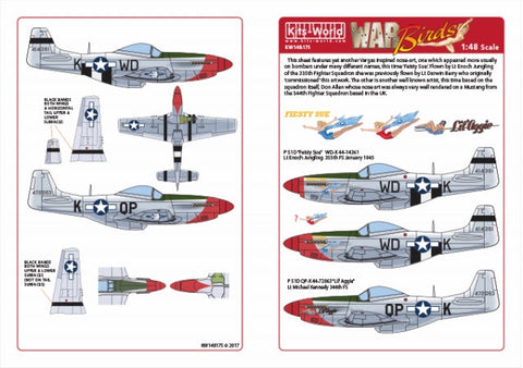 キッツワールド KW148175 1/48 WWII アメリカ軍 P-51D マスタング `Fiesty Sue`/`Lil Aggie`