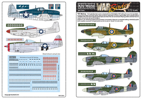 キッツワールド KW172016 1/72 マルチスケール キルマーク各種 デカールセット