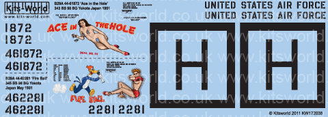 キッツワールド KW172038 1/72 WWII アメリカ空軍 B-29 スーパーフォートレス 第98戦闘航空群 第343戦闘飛行隊 `Ace In The Hole` (他)