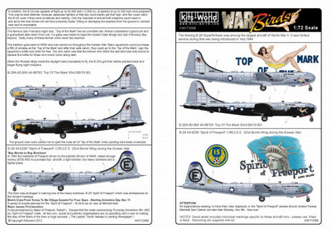 キッツワールド KW172069 1/72 アメリカ陸軍 B-29 スーパーフォートレス 第19爆撃飛行群 第93爆撃飛行隊/第22爆撃航空団
