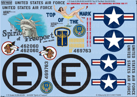キッツワールド KW172069 1/72 アメリカ陸軍 B-29 スーパーフォートレス 第19爆撃飛行群 第93爆撃飛行隊/第22爆撃航空団
