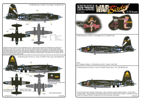 キッツワールド KW172076 1/72 アメリカ陸軍 B-26 マーローダー 第584爆撃飛行群 第584爆撃飛行隊 / 第391爆撃飛行群 第573爆撃飛行隊