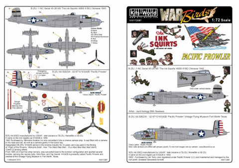 キッツワールド KW172087 1/72 アメリカ陸軍 B-25J ミッチェル The Ink Squirts 98 Seabees, アメリカ陸軍 B-25J ミッチェル `Pacific Prowler`