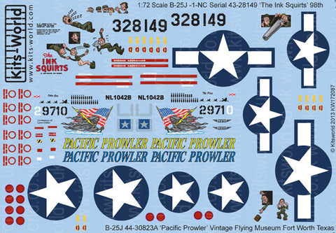 キッツワールド KW172087 1/72 アメリカ陸軍 B-25J ミッチェル The Ink Squirts 98 Seabees, アメリカ陸軍 B-25J ミッチェル `Pacific Prowler`