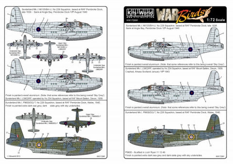キッツワールド KW172091 1/72 ショート サンダーランドMk.Ⅰ- N6135/BH-U- RAF Pembroke Dock, 1938 - Short Sunderlan・・・