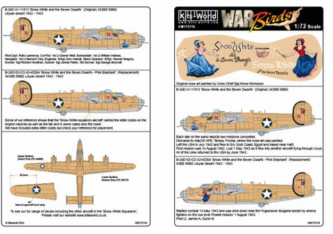 キッツワールド KW172116 1/72 アメリカ陸軍航空軍 B-24D リベレーター 第98爆撃航空群 第343爆撃飛行隊 ‘Snow White and the Seven Dwarfs’ - ve・・・