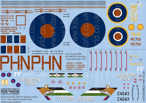 キッツワールド KW172126 1/72 イギリス空軍 第12飛行隊 メモリアルフライト アブロランカスターB Mk.III / トーネード