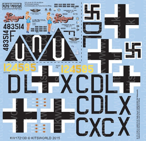 キッツワールド KW172130 1/72 アメリカ陸軍 B-17F/G センチメンタルジャーニー/ウルフハウンド