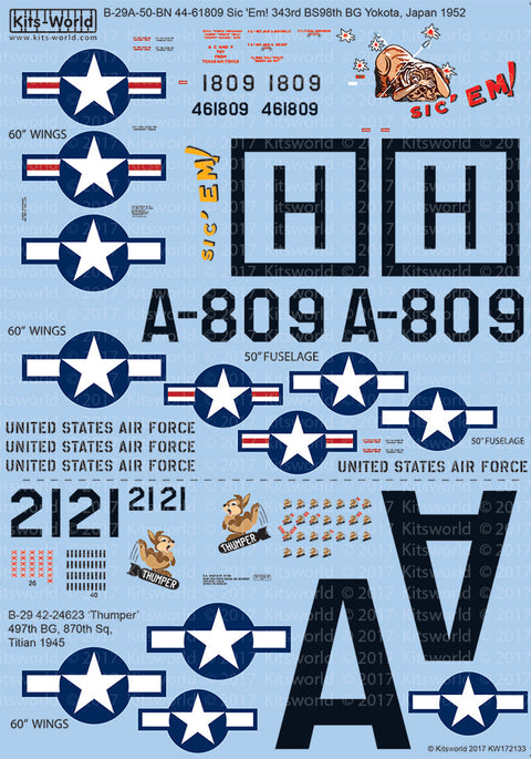 キッツワールド KW172133 1/72 B-29 42-24623 ‘Thumper’ Square A 21 (1), 497th BG, 870th Sq, Titian 1945. an・・・