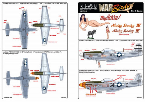 キッツワールド KW172142 1/72 P-51D 44-73623 ‘My Achin, (Ass) Maj. Harry C. Crim, CO 531st FS/21st FG Iwo Jima, 1945.
P-51K 44-116・・・