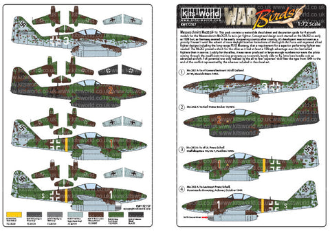 キッツワールド KW172157 1/72 Me 262 A-1a アドルフ・ガーランド中将搭乗機 1945年ミュンヘンJV44