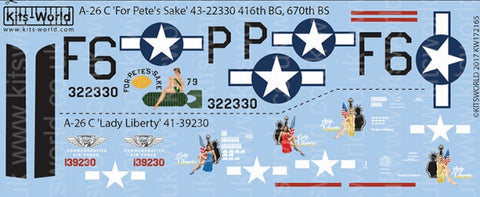 キッツワールド KW172165 1/72 A-26 'For Pete's Sake', - A-26 'Lady Liberty' 41-39230