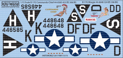 キッツワールド KW172173 1/72 WWII アメリカ軍 B-17G Commando Chief & Margie
