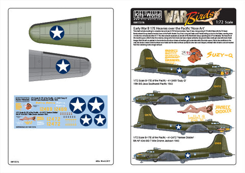 キッツワールド KW172176 1/72 WWII アメリカ軍 B-17E of the Pacific `Suzy Q`&`Yankee Diddler`
