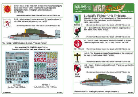 キッツワールド KW17248-2 [1/72 1/48] ドイツ空軍 エンブレムデカールセット Part.2