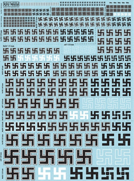 キッツワールド KW1724832 [1/32,1/48,1/72,1/144] ドイツ スワスチカ デカール