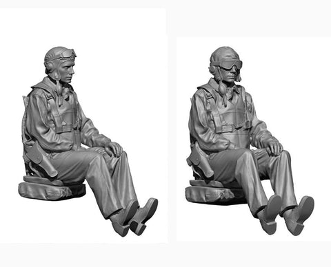 レジェンド LA7221 1/72 WWII アメリカ海軍パイロット＆リアガンナーセットI（4ヘッド）