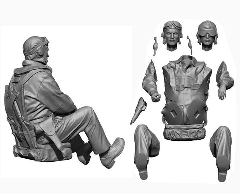 レジェンド LF4824 1/48 WWII アメリカ海軍パイロット・リアガンナー セット I (4ヘッド)