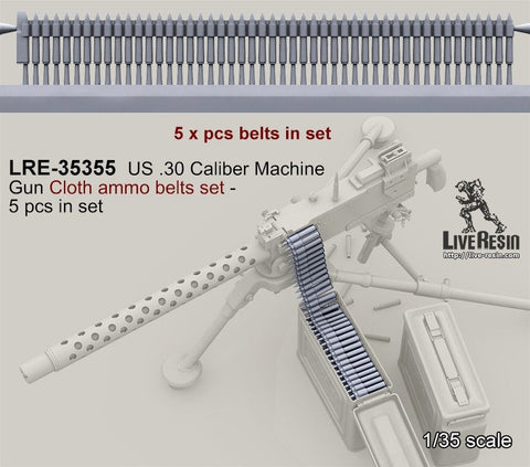ライブレジン LRE35355 US .30 Caliber Machine Gun Cloth ammo belts set - 5 hcs in set