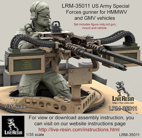 ライブレジン LRM-35011 1/35 現用アメリカ陸軍 スペシャルフォースガンナー ヘルメット無し
