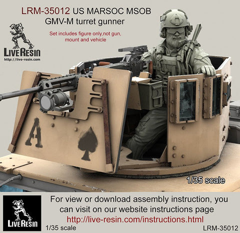 ライブレジン LRM-35012 1/35 現用アメリカ海兵隊特殊部隊 MARSOC GMV-Mターレットガンナー ACHヘルメット着用