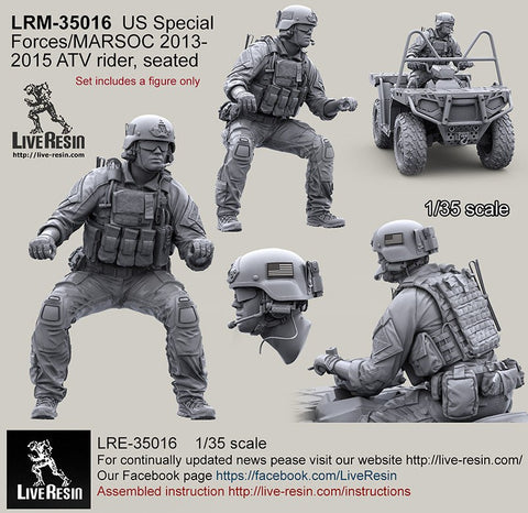 ライブレジン LRM-35016 1/35 現用アメリカ陸軍 特殊部隊 MARSOC ATVライダー 2013-2015 着座