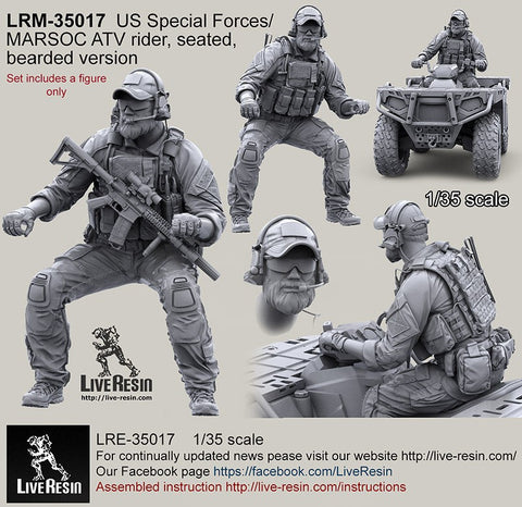 ライブレジン LRM-35017 1/35 現用アメリカ陸軍 特殊部隊 MARSOC ATVライダー 2013-2015 着座 髭面