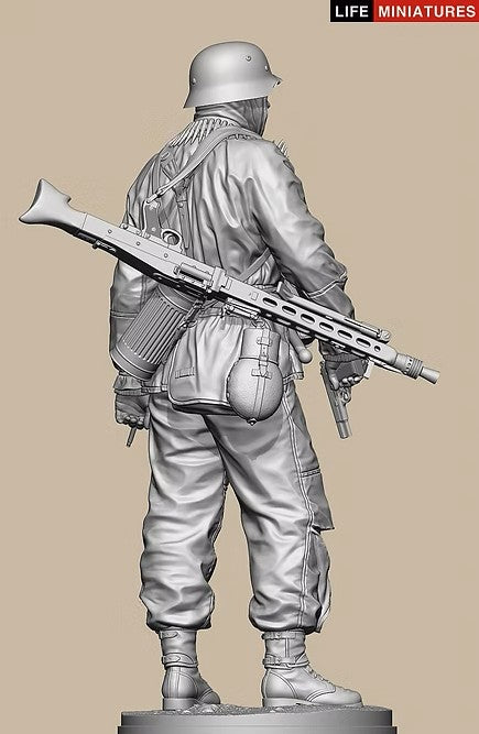 ライフミニチュア LM-16009 1/16 WWII ドイツ ポトー迎撃戦 ハンセン戦闘団のMG42機銃手 バルジの戦い1944