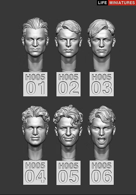 ライフミニチュア LM-35H005 1/35  ベア ヘッズ（無帽）セット No.2