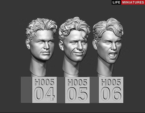 ライフミニチュア LM-35H005 1/35  ベア ヘッズ（無帽）セット No.2