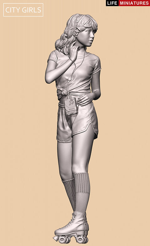 ライフミニチュア LM-CG12002 1/12 シティガールズ アリカ ローラースケートの少女 1980年代
