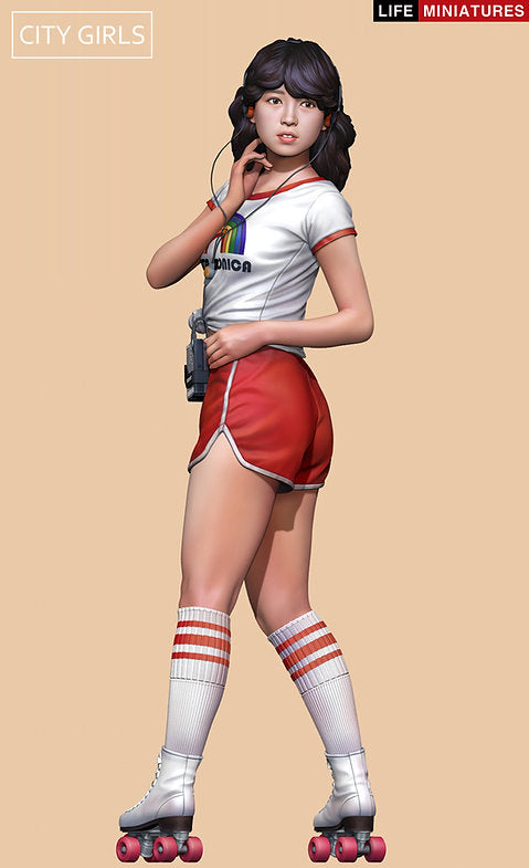 ライフミニチュア LM-CG12002 1/12 シティガールズ アリカ ローラースケートの少女 1980年代