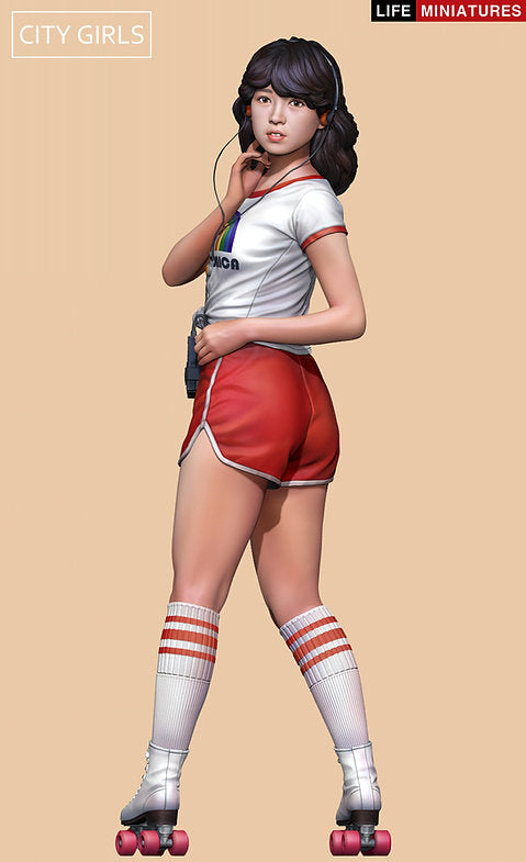ライフミニチュア LM-CG12002 1/12 シティガールズ アリカ ローラースケートの少女 1980年代