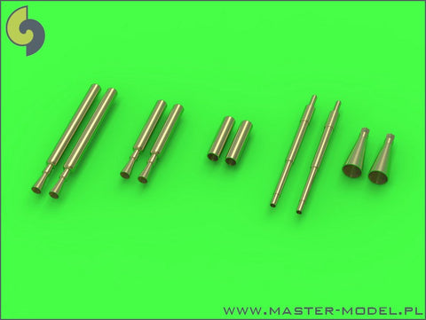 マスター AM-32-080 1/32 F6F ヘルキャット 夜間戦闘機の武装（ブローニング .50キャリバーおよびフラッシュハイダー付 20mmキャノン砲銃身）