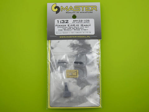 マスター AM-32-105 1/32 フォッカー E.II/E.III (初期型) の機関銃 シュパンダウLMG 08用給弾ベルト付シュートカバー（ウィングナットウィング用）