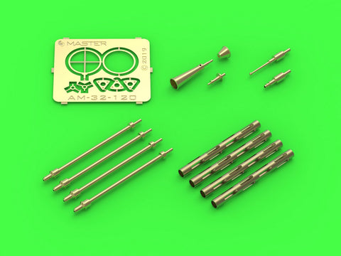 マスター AM-32-120 1/32 ポーランド 戦闘機 PZL P.11c のディテールセット wz. 33 機関銃銃身,ガンサイト,およびベンチュリ管（IBGモデル用）