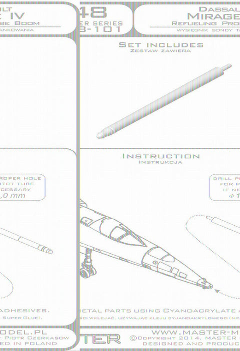 マスター AM-48-101 1/48 ダッソー ミラージュ IVの燃料補給管