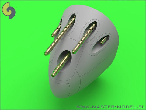 マスター AM-48-114 1/48 P-38 ライトニングの初期武装（ブローニング .50 キャリバーの有孔放熱バレルジャケット付銃身と初期・後期型の20mmキャノン砲の銃口）