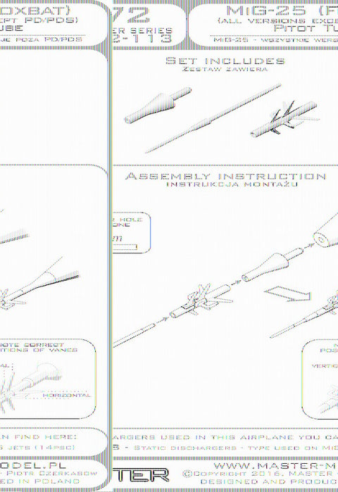 マスター AM-72-113 1/72 ミグ 25 (フォックスバット) (PD/PDS を除く全バージョン) ピトー管
