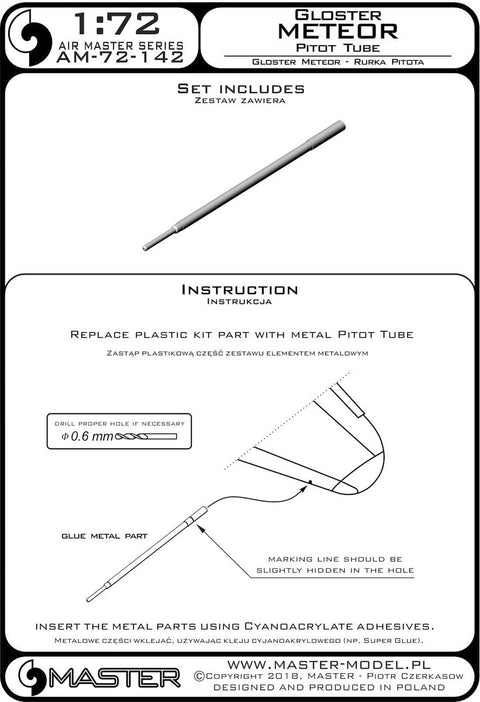 マスター AM-72-142 1/72 グロスター ミーティア ピトー管