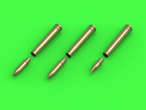 マスター GM-35-019 1/35 ドイツ軍 Flak 30/38対空砲およびKwK 30/38戦車砲用の2cm弾薬(20x138B口径)の薬莢 (15個)と3種類の弾丸(各種類×5発）