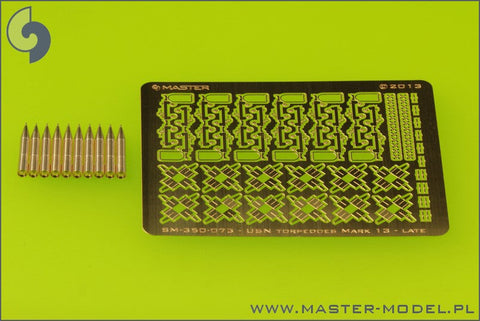 マスター SM-350-073 1/350 アメリカ海軍 空挺魚雷マーク13（22.4インチ）トロリー付 改良型（10本）
